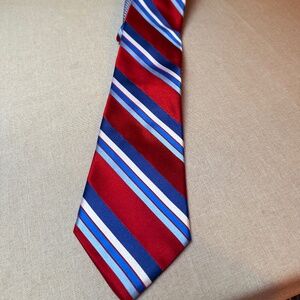 Men’s Tommy Hilfiger Red White Blue Striped Silk Tie